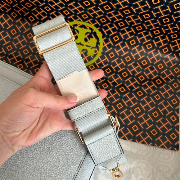 Tory Burch Blake Swingpack Crossbody Bag Seltzer Gold Blue - Picture 7 of 10